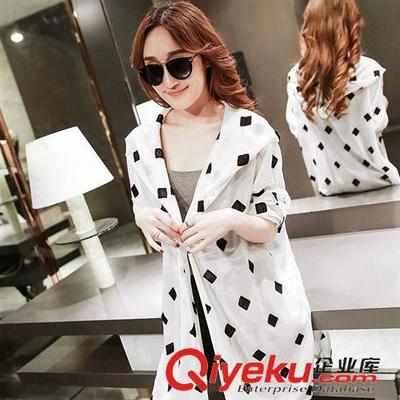 2015夏季韩版几何波点提花连帽防晒开衫批发指南